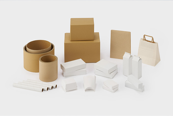写真: 段ボール、紙器、製袋に関連する産業資材の製品イメージ