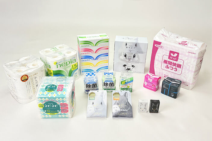 Photo: Product image of consumer products related to household paper and diapers