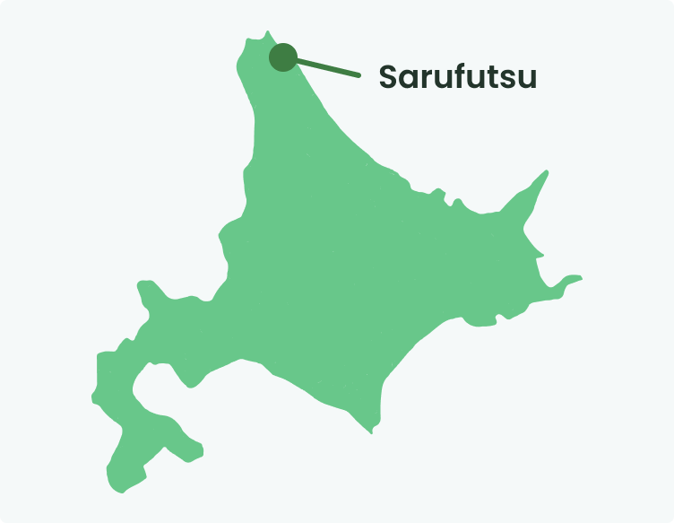 Map: *Sarufutsu* is located at the northernmost tip of Hokkaido.