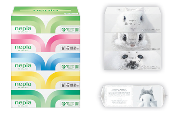 Images of tissue, toilet rolls, kitchen towels, wet tissue, masks